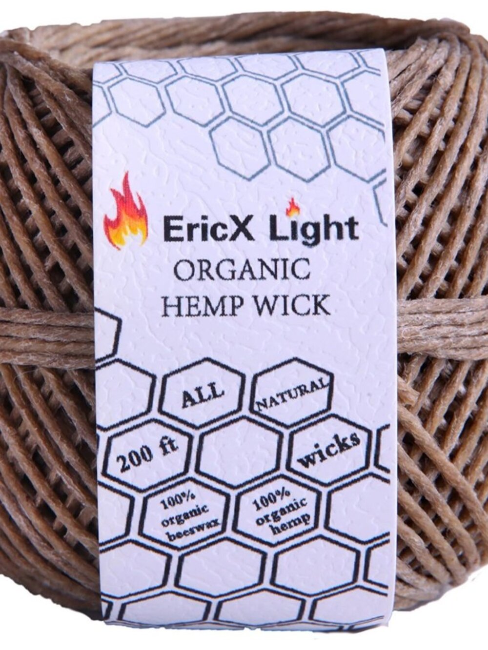 Organic Hemp Wick,200 FT Spool,Well Coated with Beeswax,Standard Size1.0mm